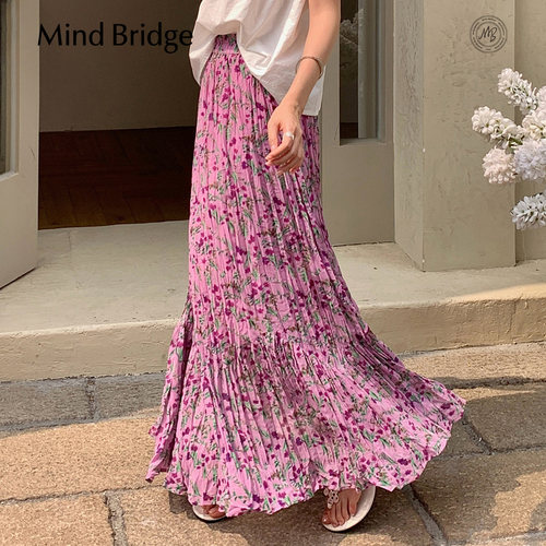 MindBridge压褶感碎花裙