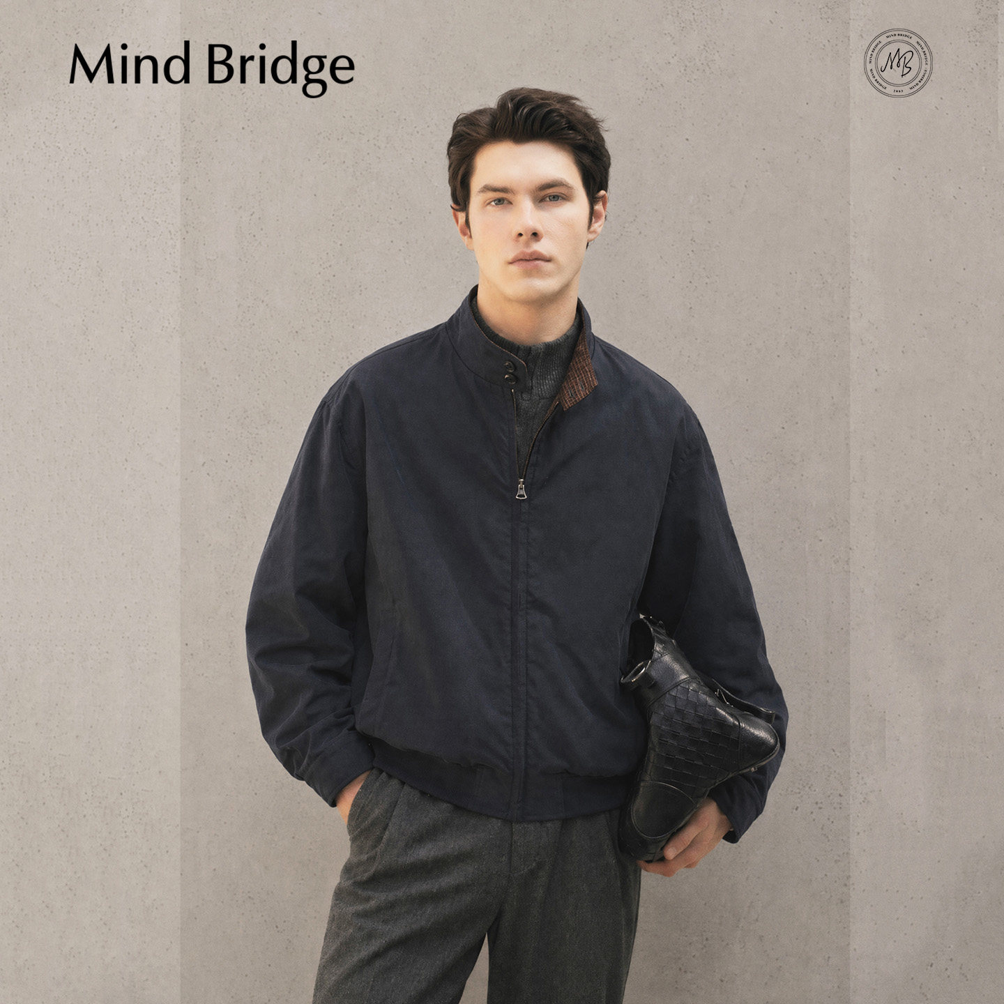 MindBridge哈灵顿立领外套男短款图片