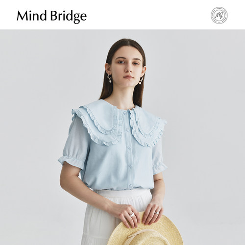 MindBridge短袖娃娃领衬衫