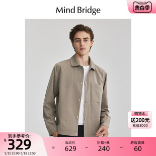 上衣 宽松休闲外套春季 轻薄翻领夹克男士 MindBridge百家好2024新款