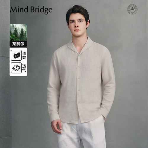 MindBridge薄款燕子领长袖衬衫