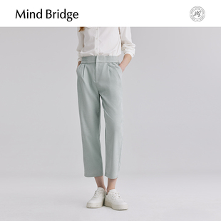 女士纯色休闲裤 子简约宽松直筒裤 Bridge2025秋通勤百搭裤 Mind