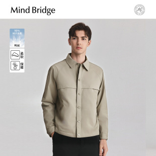 MindBridge2025年冬轻薄羽绒夹克男士 翻领休闲鸭绒服纯色保暖外套