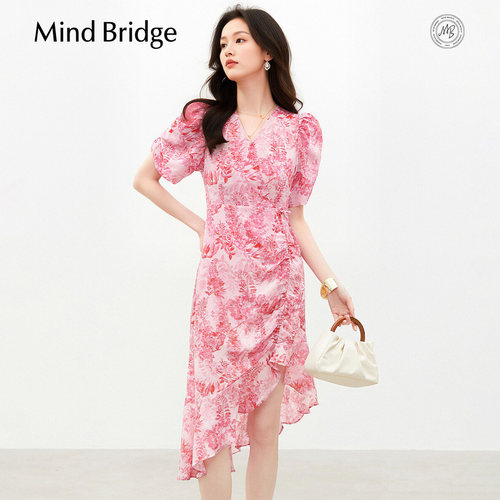 MindBridge法式设计感碎花裙