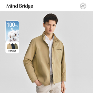 休闲外套2026新款 Mind 美式 纯棉立领夹克男士 通勤上衣 Bridge春季