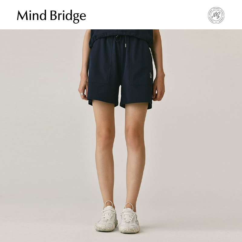 MB MindBridge百家好夏季美式运动休闲短裤女士纯色阔腿显瘦裤子,女装/女士精品,休闲裤,淘宝优惠券,粉丝福利购,淘宝优惠卷