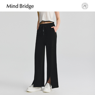 女士开衩微喇裤 简约宽松显瘦长裤 Bridge2025年秋垂感休闲裤 Mind