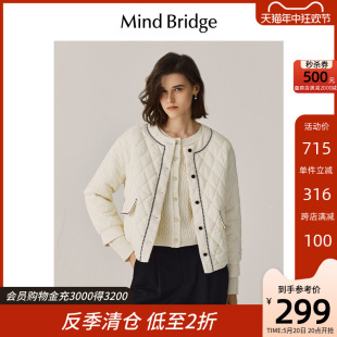 简约甜美保暖外套 女士圆领棉服2023新款 MindBridge百家好冬季