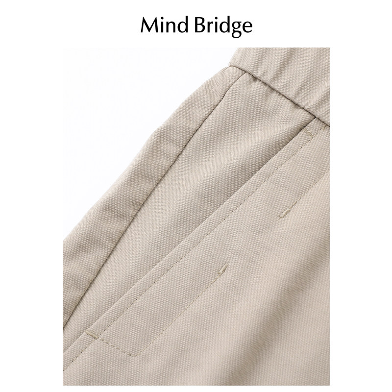 MINDBRIDGE SUMMER MENS SIMPLE COMMUTER SHORTS 2024 NEW CASUAL CROPPED PANTS KOREAN STRAIGHT PANTS