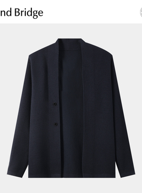 MindBridge2026年春新款简约V领针织开衫慵懒棉羊毛外套男士毛衣