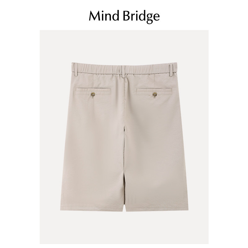 MINDBRIDGE SUMMER MENS SIMPLE COMMUTER SHORTS 2024 NEW CASUAL CROPPED PANTS KOREAN STRAIGHT PANTS