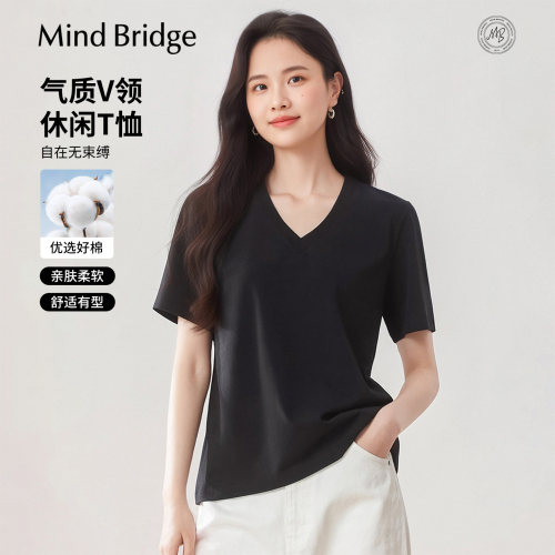 MindBridge基础款V领短袖T恤