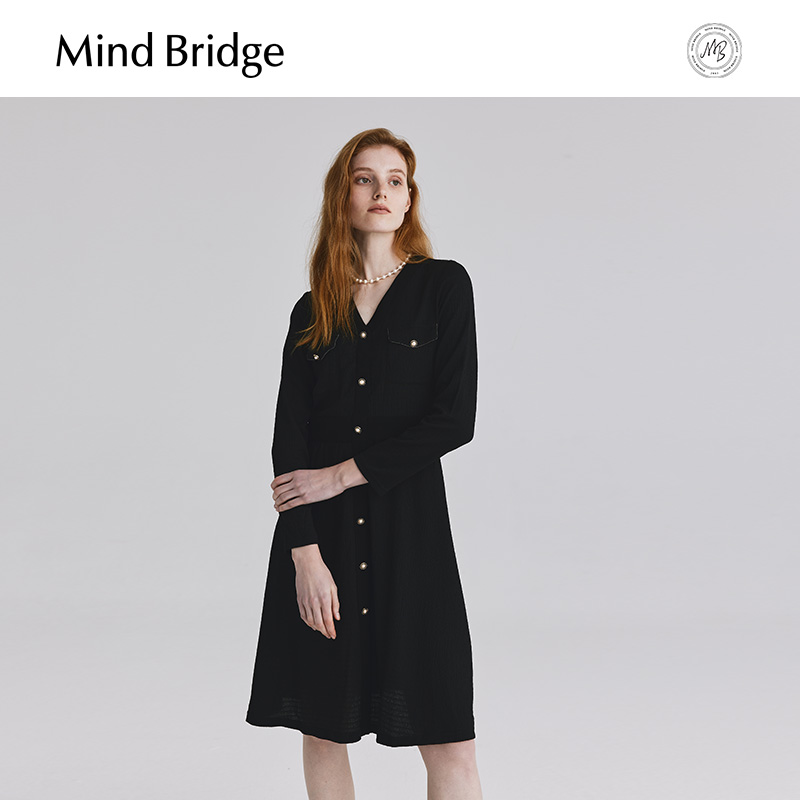 MindBridge法式优雅连衣裙