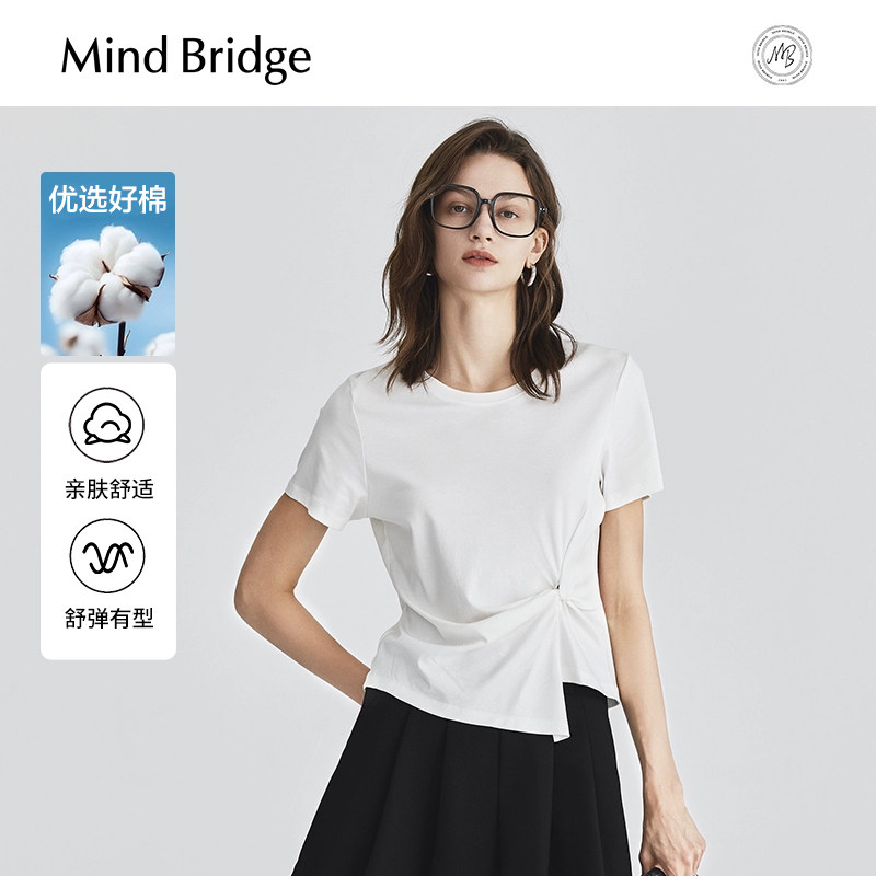 MB MindBridge2025夏季小众设计感T恤夏季圆领短袖
