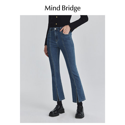 MindBridge显瘦微喇牛仔裤