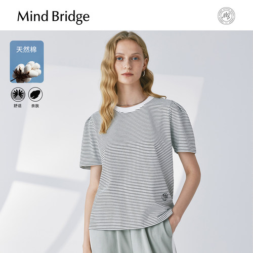 MindBridge条纹短袖T恤