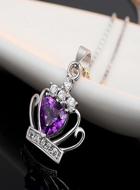 s925纯银项链韩版锆石节日公主