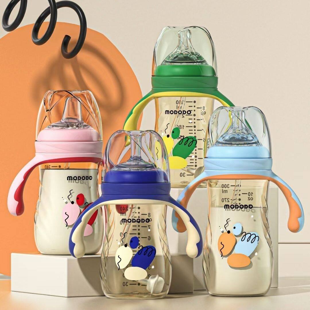 宽口径奶瓶6个月+奶瓶、鸭嘴奶瓶学饮杯、吸管喝水奶瓶PPSU材质