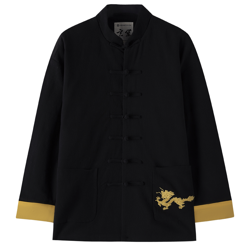 中式复古长袖纯棉盘扣上衣玄笙