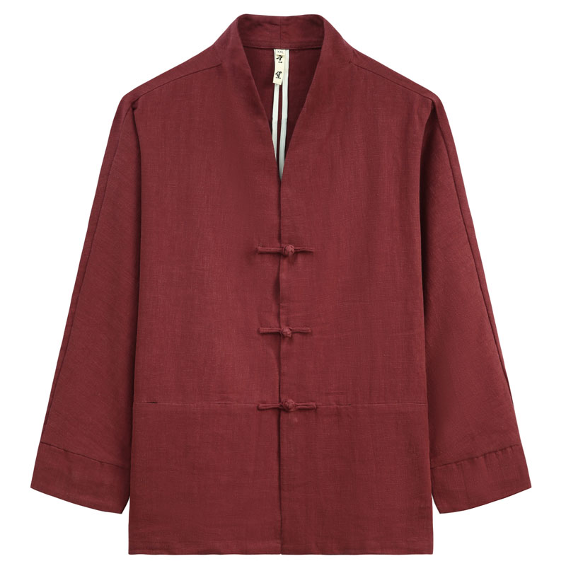 玄笙唐装外套男V领上衣男