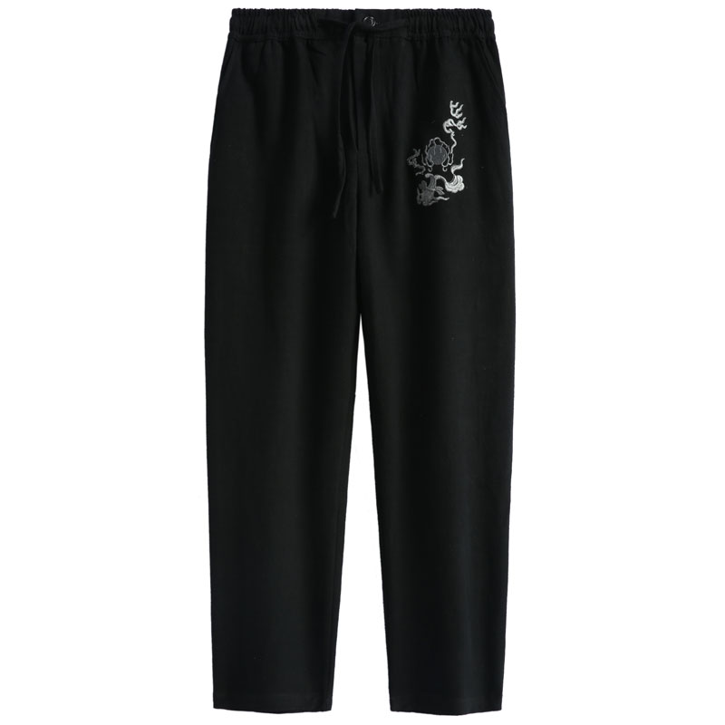 唐装休闲裤男玄笙苎麻