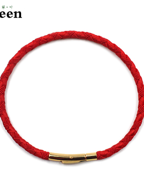 可穿硬金转运珠饰品红色手绳 新款编织男女生情侣款本命年手链