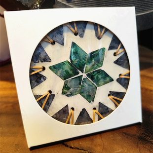 彩贝贝壳花砖杯垫闽南藤编创意隔热垫特色伴手礼送同学闺蜜亲友