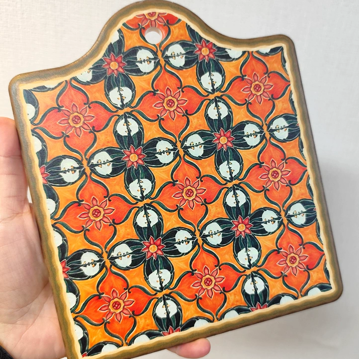 非遺文創隔熱墊復古花磚餐墊鍋墊