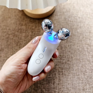 充电款红蓝光微电流滚轮瘦脸美容仪面部法令纹眼部提拉紧致按摩仪