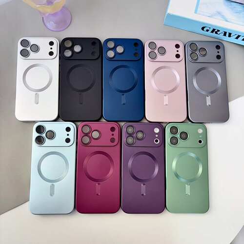 适用于iPhone 18 17Pro Max 金属漆磁吸手机壳 16 15全包镜头膜 14Plus保护 苹果13 12 11磨砂抗指纹防摔批发