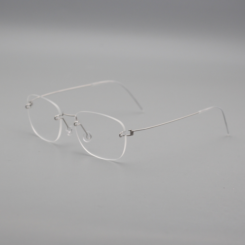 老铁男士无框眼镜纯钛