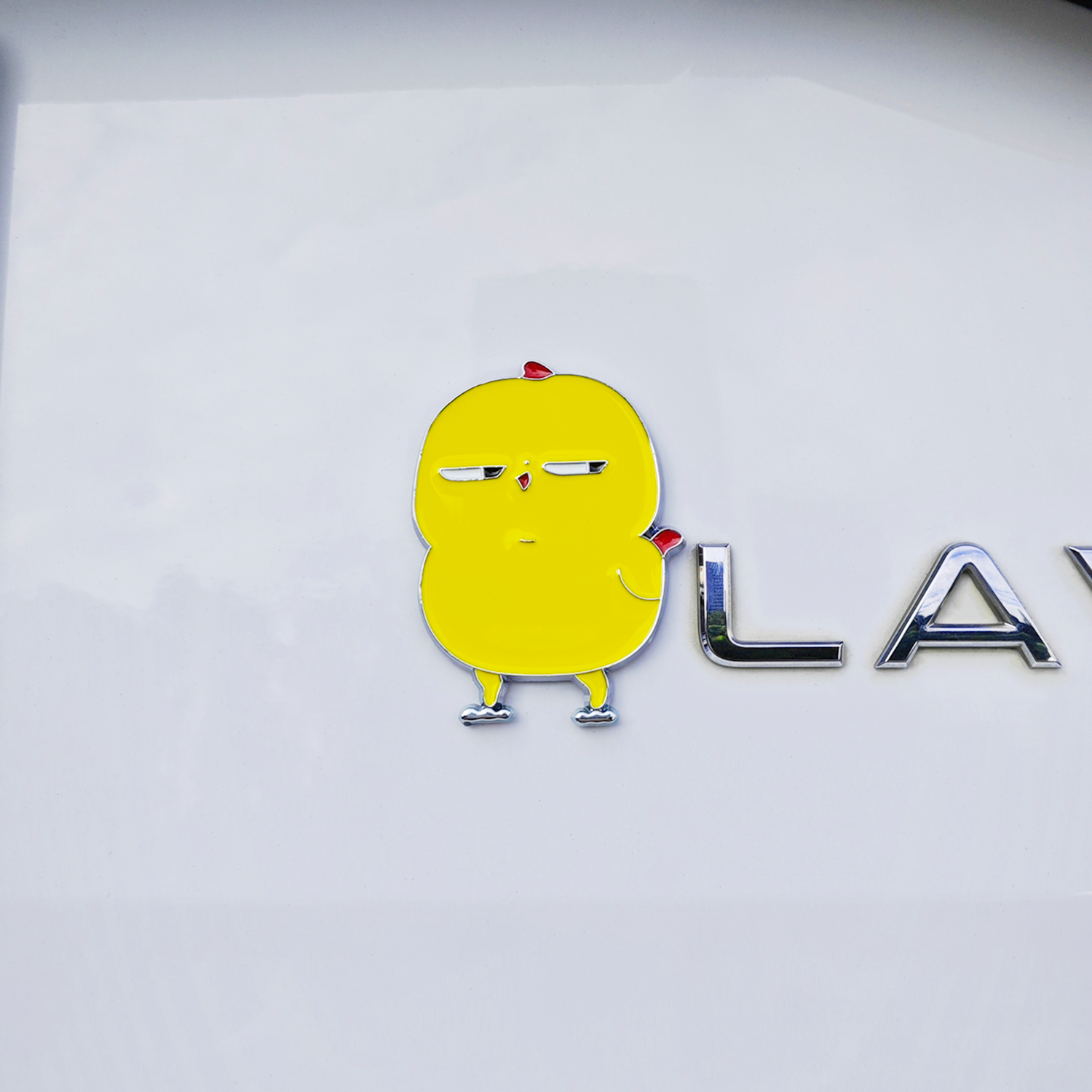 萌趣小黄鸡金属车贴个性车身装饰