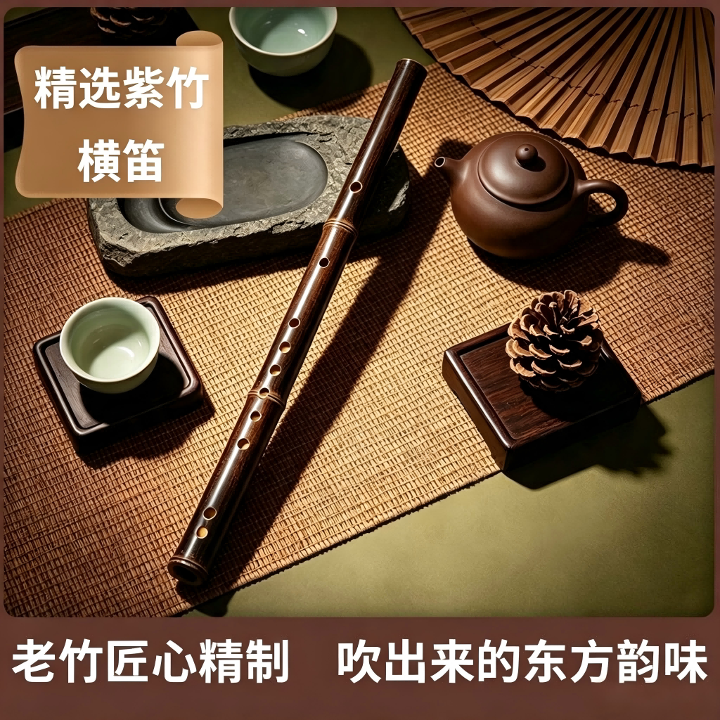 精品紫竹横笛初学专业演奏厂家直销笛子乐器成人儿童cdefg调