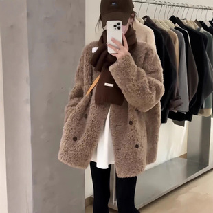 羊羔毛外套女2025秋冬新款韩版宽松休闲百搭加厚保暖皮毛一体上衣