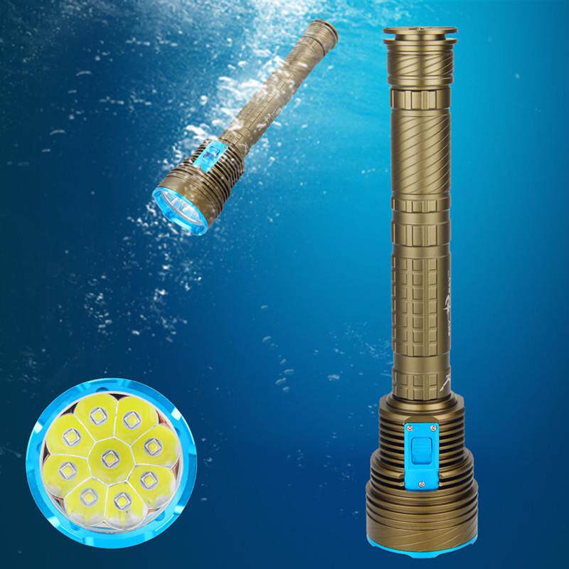 LED户外潜水手电筒超强光9灯手电筒