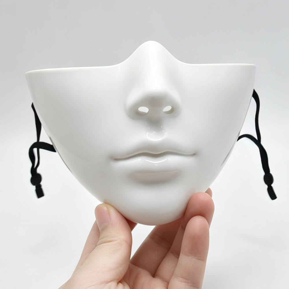 半脸面具完美脸型仿生cosplay万圣节赛博朋克机械科技感fakeface图片