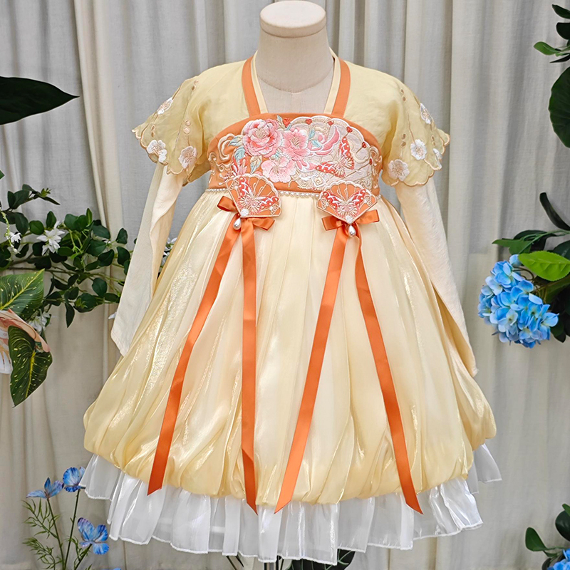 【甜糕绵绵】夏款连衣裙汉尚华莲汉服女童装国风儿童汉服2025新款