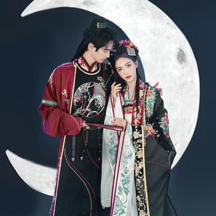 汉尚华莲思无昼夜汉服原创唐制圆领袍春秋 走秀款 不补 华服日