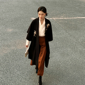 新中式 汉尚华莲空谷执扇原创汉元 素对襟长衫 改良长马面裙日常可穿