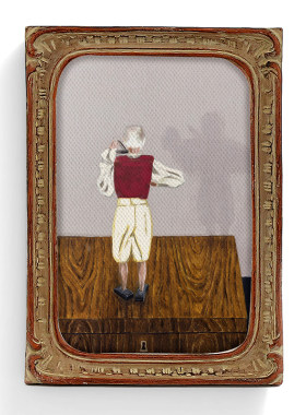 RUVER中古做旧手工小画Mamma Andersson艺术作品 装饰画摆件相框