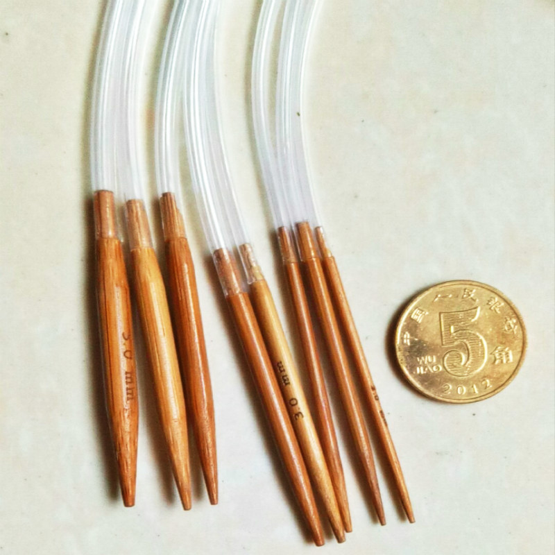 全新如意牌超短 23CM  环形针毛衣手工针袖子袜子针 竹针套装