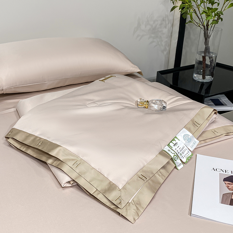 夏季凉感冰丝夏凉被四件套床笠款可机洗双人空调被裸睡真丝薄被子