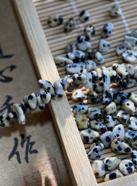 天然斑点石3*5mm有孔碎石手工diy串珠子手链项链饰品配件材料S168