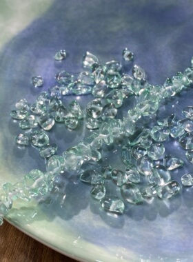 薄荷绿烤色K9玻璃5*8mm有孔碎石串珠diy手工串珠饰品配件材料X19