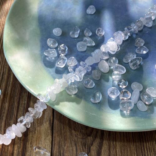 天然白水晶6*10mm有孔碎石手工diy串珠手链项链饰品配件材料S299