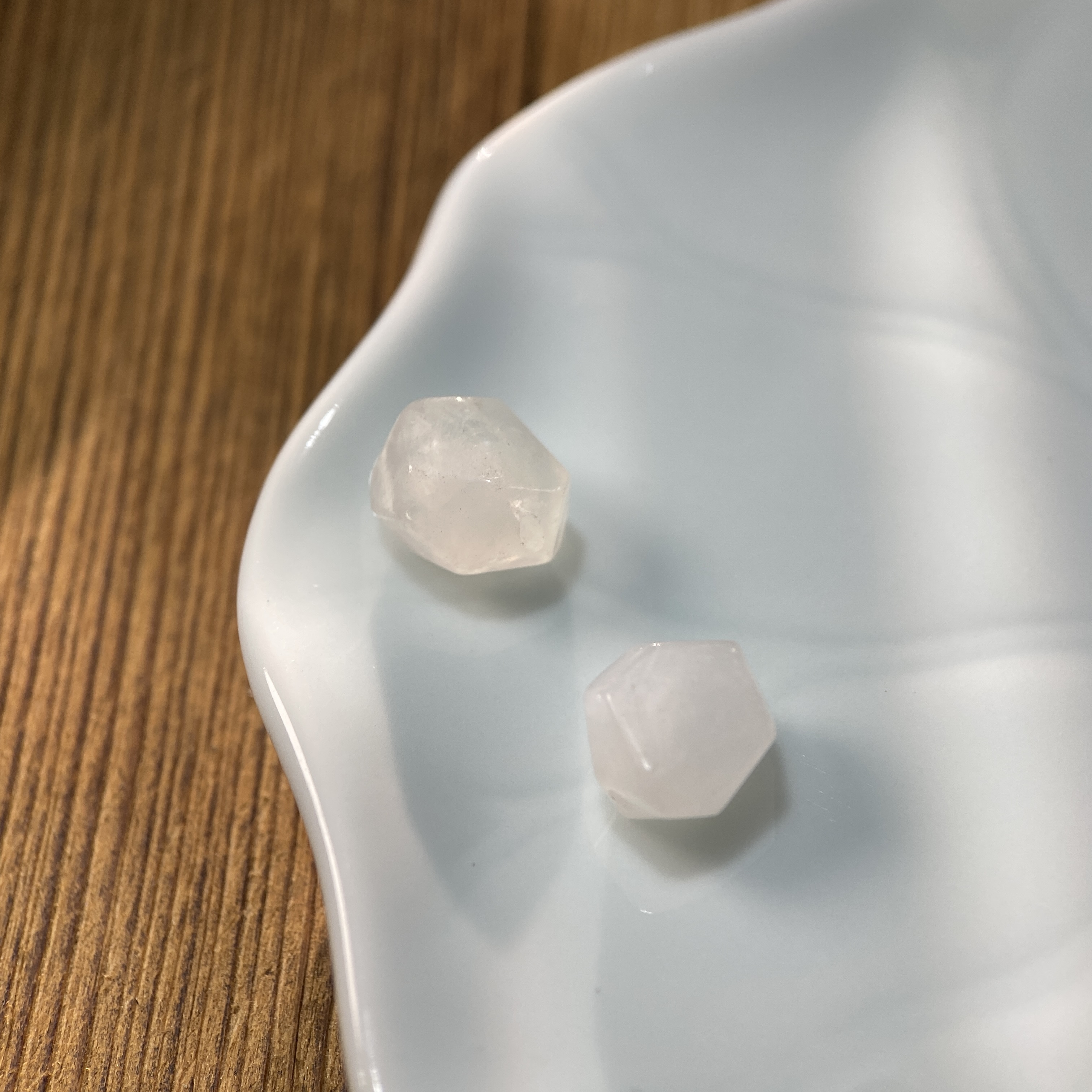 天然白水晶9*10mm不规则切面珠手工diy串珠项链饰品配件材料S989