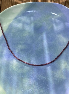 天然石榴石2mm切面圆珠整串手工DIY串珠项链饰品配件半成品S915