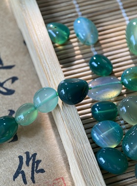 天然绿玛瑙随形珠8*10mm异形珠diy串珠手链项链饰品配件材料S284
