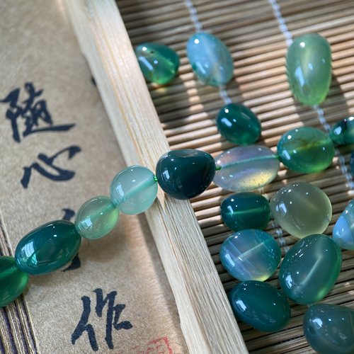 天然绿玛瑙随形珠8*10mm异形珠diy串珠手链项链饰品配件材料S284