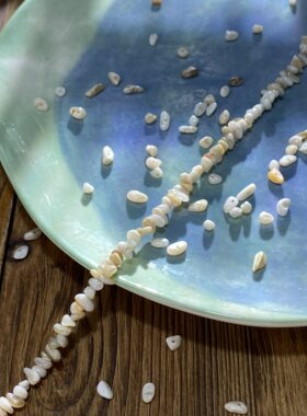 天然淡水白贝3*5mm有孔碎片手工diy串珠手链项链饰品配件材料S336